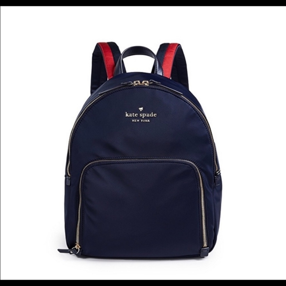 Kate spade navy and red backpack